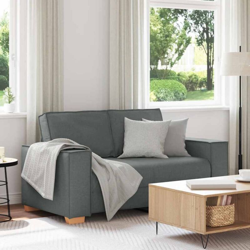 2-sitzer Sofa Dunkelgrau 120 Cm Stoff Vidaxl