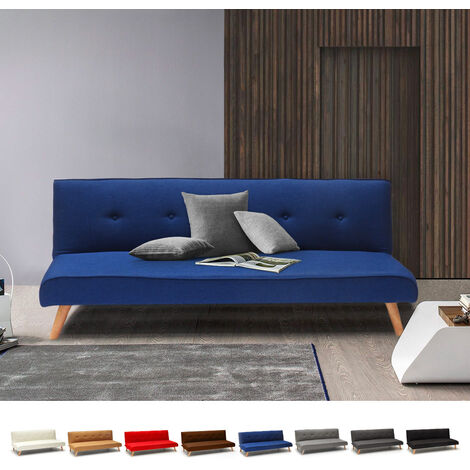 Schlafcouch 2-Sitzer mit Schlaffunktion aus Stoff Wohnzimmer Modern Design Larimar