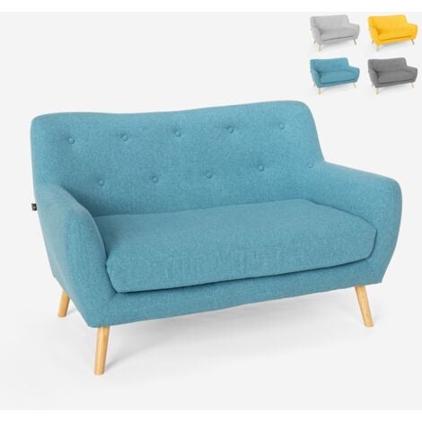 LE ROI DU RELAX 2-Sitzer Stoffsofa modernes Design skandinavischen Stil Irvine Gelb