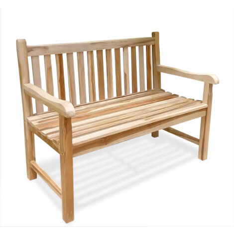 2-Sitzer Teak Gartenbank mit Armlehnen Belastbarkeit 250 kg - 120 cm - Holz Sitzbank für 2 Personen - Massivholz Parkbank Holzbank für Terrasse Garten