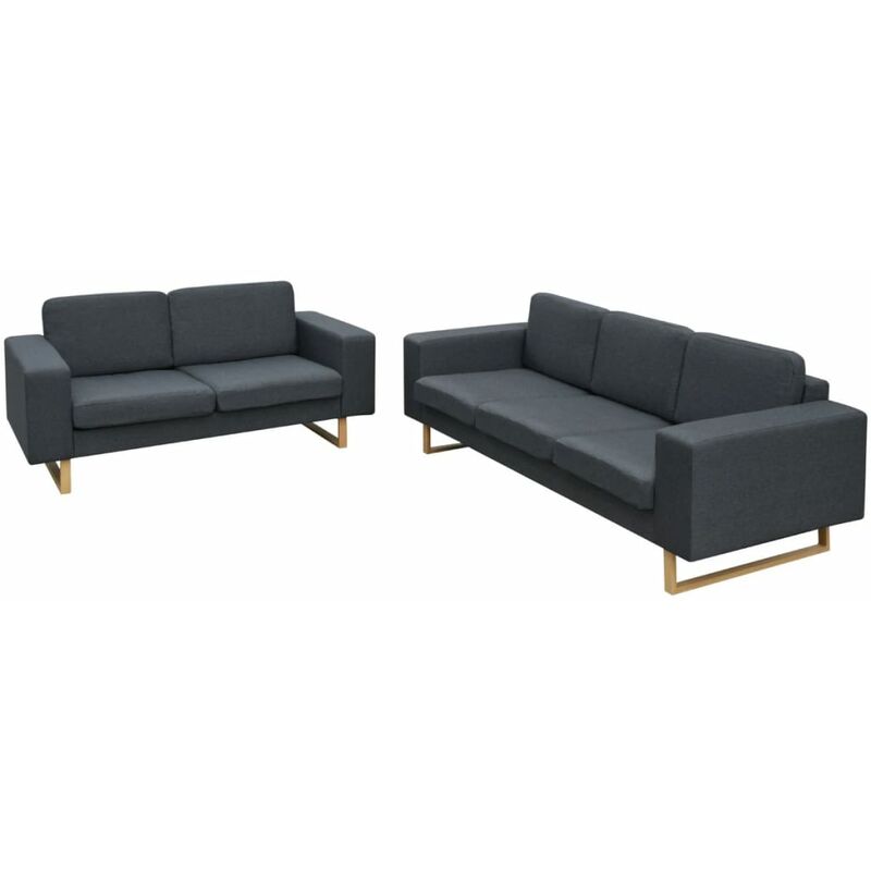 Abcrital - 2-Sitzer und 3-Sitzer Sofa Set Dunkelgrau
