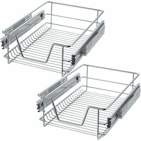 2 Sliding Wire Baskets With Drawer Slides Sliding Wire Basket