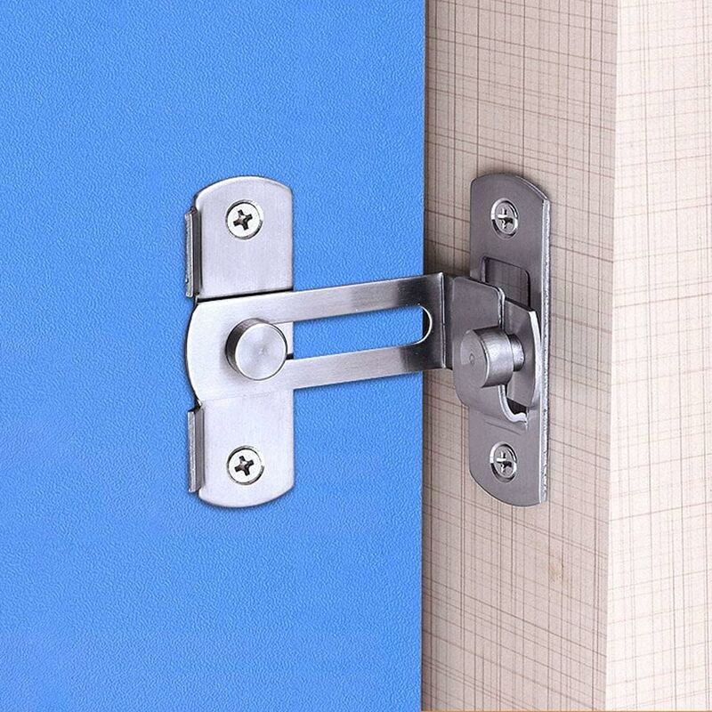 Tinor - 2 Small 90 Degree Right Angle Door Latch Buckles Curved Latch Bolts Sliding Latch Lever Bolts for Doors and Windows