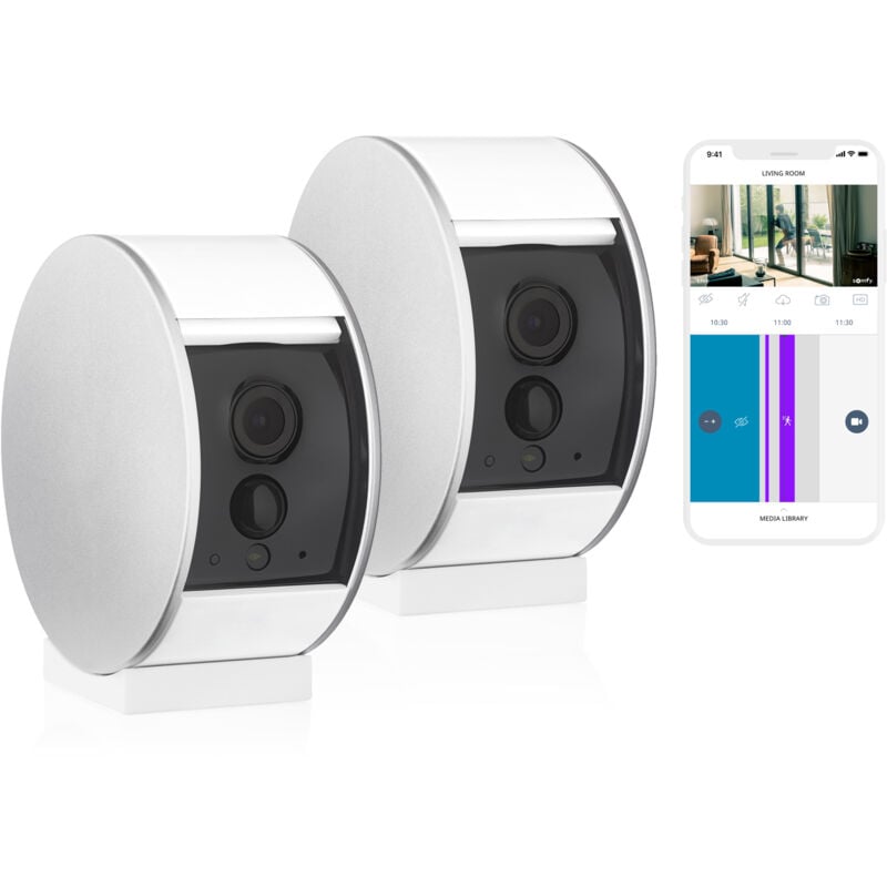 Somfy - 1870469 - 2 Indoor Camera - Caméras de surveillance intérieures - Volet Motorisé - Détecteur de Mouvement & vision nocturne - Haut-Parleur &