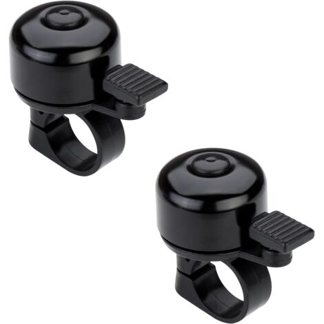 2 sonnettes de vélo en aluminium (noires)