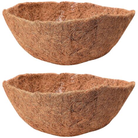 2 soportes colgantes de 30 cm (12 pulgadas) de largo, fabricados en fibra de coco natural con inserto de fibra de coco, ideales para decorar plantas, flores y verduras.