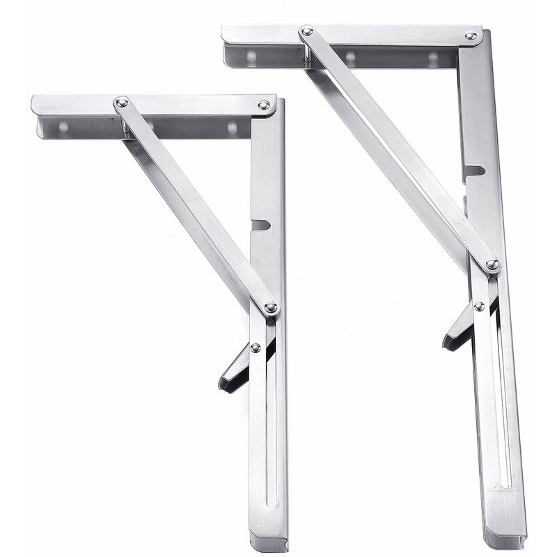 

Drillpro - 2 Soportes de Estante Plegables de Acero Inoxidable, Montados en la Pared, Accesorios de Muebles, CE