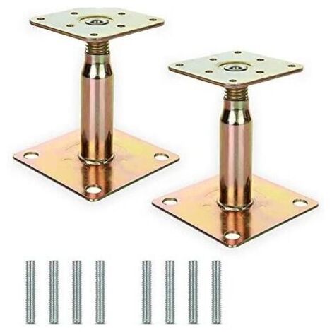 2 soportes de montaje galvanizados ajustables de 100 a 150 mm para techos de edificios de alta resistencia