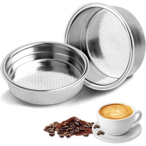 2 soportes para filtros de café, filtros de café de 51 mm, filtros presurizados para cafeteras presurizadas de 1 y 2 tazas (taza individual + taza doble)