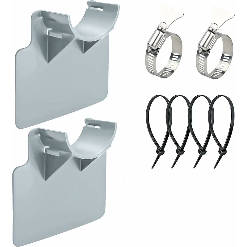 2 Soportes Para Mangueras De Piscina, Para Mangueras De 30 Mm A 38 Mm, Resistentes A Roturas, Desgarros, Pinchazos (Gris)