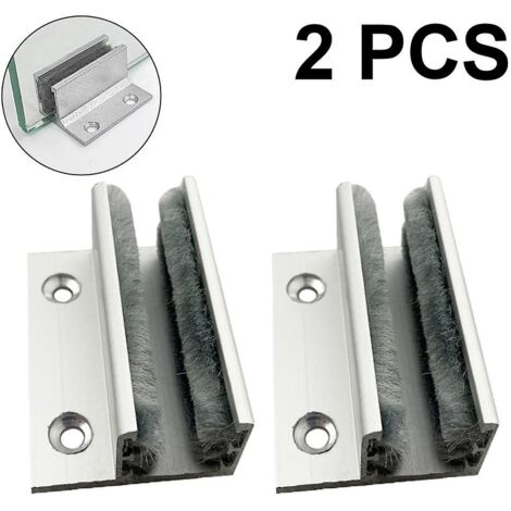 2 soportes para puertas corredizas de vidrio tipo F, tope automático de apertura de puerta, secuenciador en forma de U para puertas corredizas