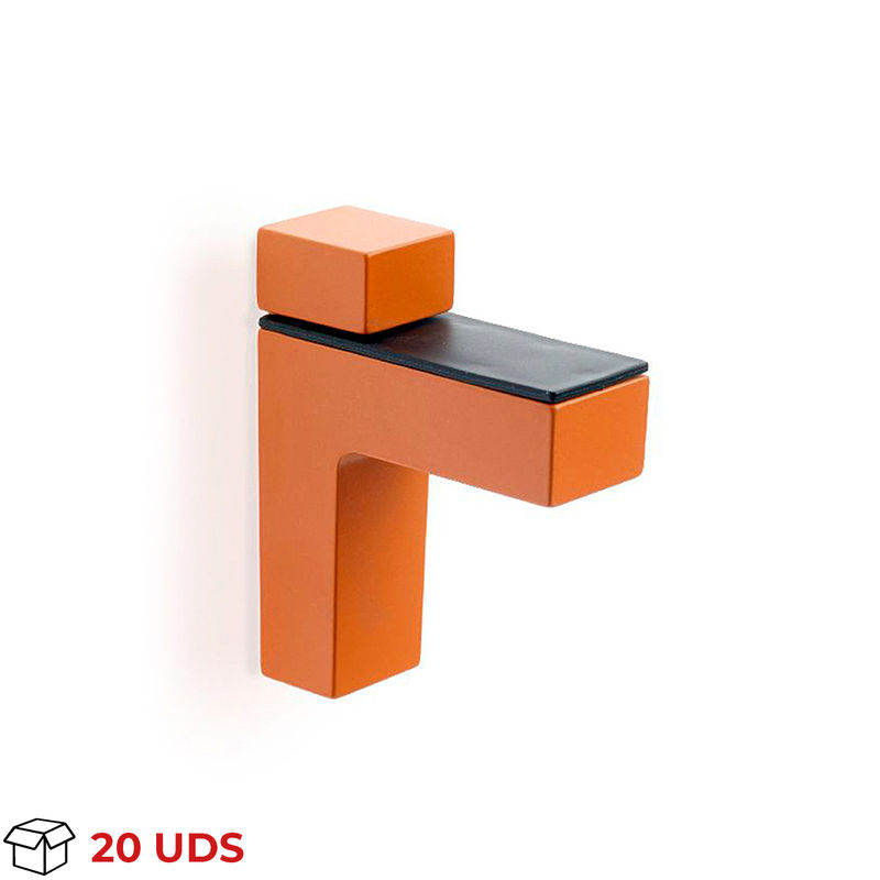 

Soporte Regulable para Baldas de Cristal y Madera | Fabricado en Zamak | Acabado en Naranja | Para Baldas con Espesores de 3-40 mm | Medidas