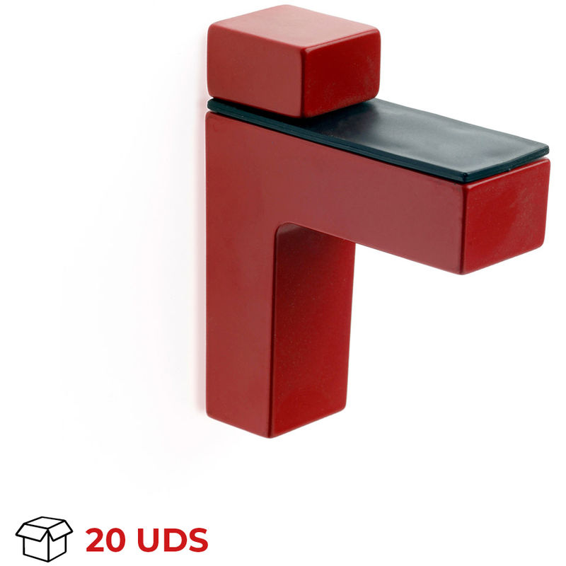

Soporte Regulable para Baldas de Cristal y Madera | Fabricado en Zamak | Acabado en Rojo | Para Baldas con Espesores de 3-40 mm | Medidas 280*260*113