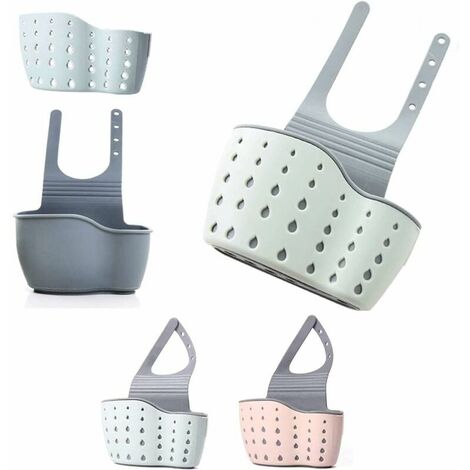 2 Sponge Holders for Suspended Kitchen Sink, Kitchen Utensil Holder, Sponge Holder for Sink with Sink Basket (Pink + Green)