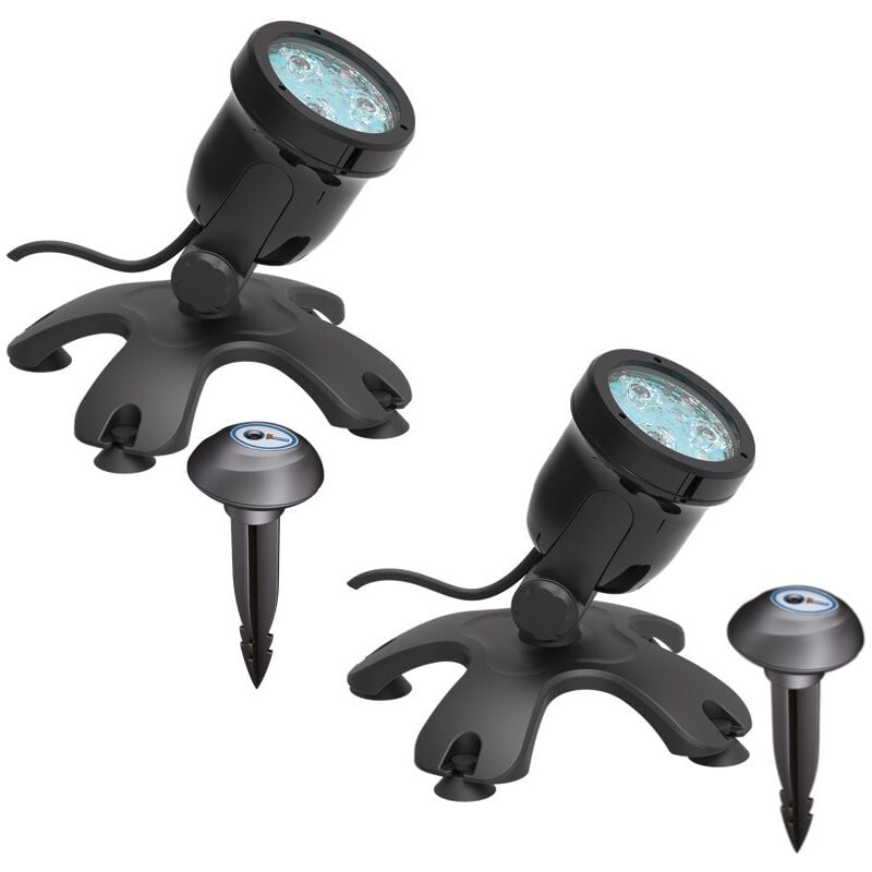 2 Spots Led Bassin 6W + capteur. Éclairage Bassin De Jardins Et Étangs