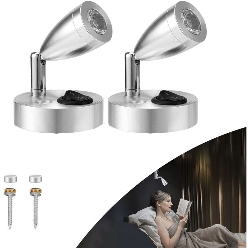 Fei Yu - 2 spots led de lecture 3W 12V avec interrupteur