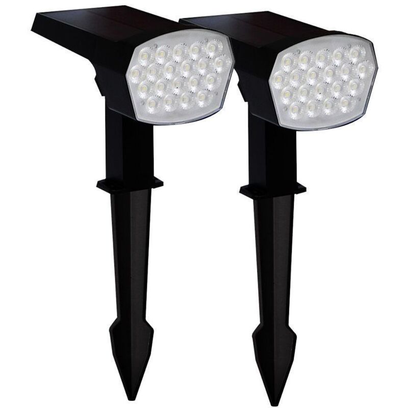 Arum Lighting - 2 Spots piquet solaire Blanc chaud ou Blanc froid 400 Lumens