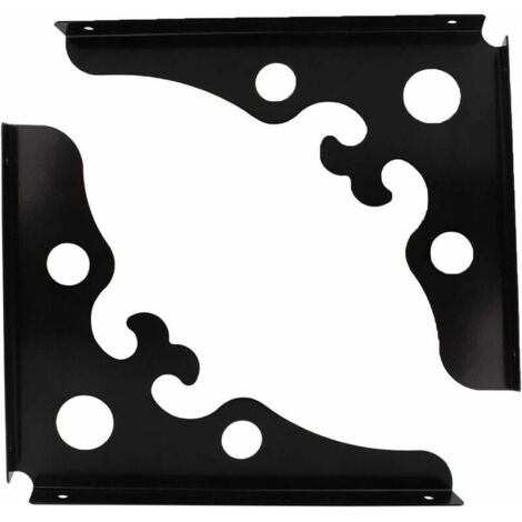 2 staffe per mensole da parete, staffe a L, staffe angolari in metallo triangolari a 90 gradi, nere (225 mm x 285 mm)