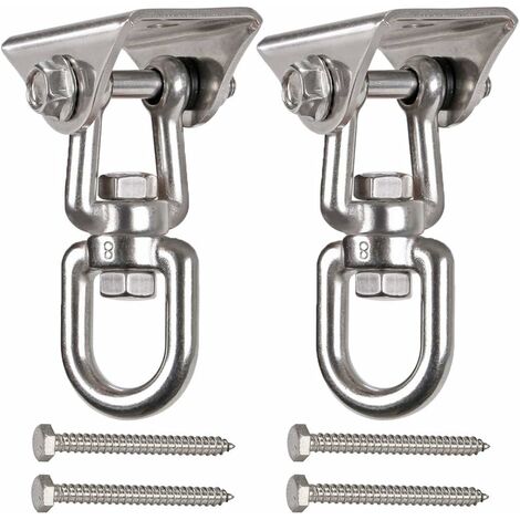 NORCKS Heavy Duty Swing Hangers (2 Pack) - Stainless Steel Swivel Hooks  with Screws - 450kg / 992lb Capacity