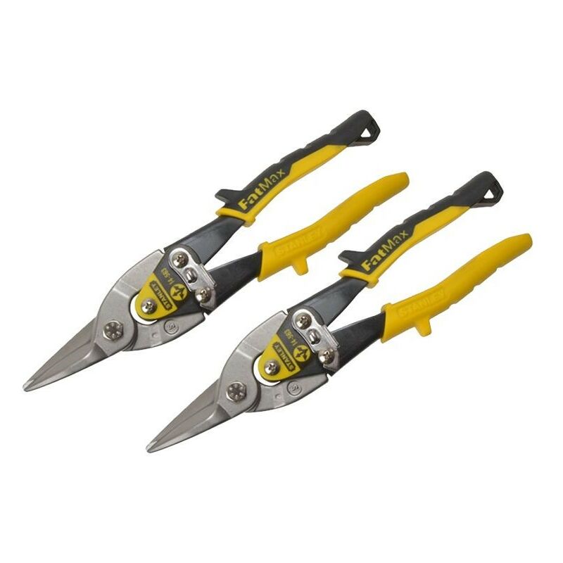 Stanley - 2 STA214563 Aviation Compound Snip Snips Straight Cut Twin Pack 2-14-563