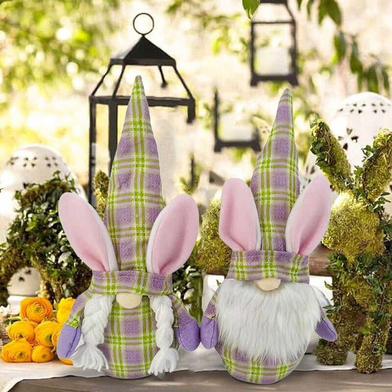 2 STÜCKE Ostern GNOME Plüsch - GNOME Osterhase Frühlingszwerge Ostern Urlaub Dekoration GNOME Plüsch Handgemachte Kaninchen Schwedische Geschenke