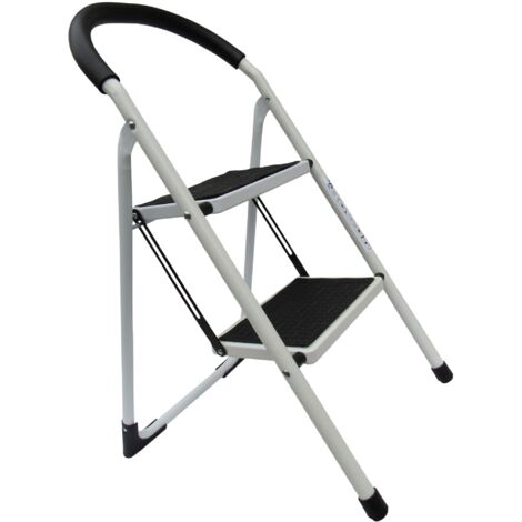2 Step Ladder Stool Folding 150KG (Kitchen Platform Small Steel Safety Foldable)