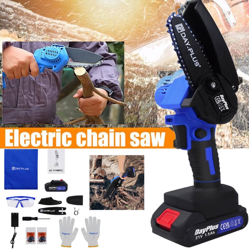 Briefness - Electric Cordless Chainsaw Adjustable Cutter Speed for Wood Cutting Tree Pruning