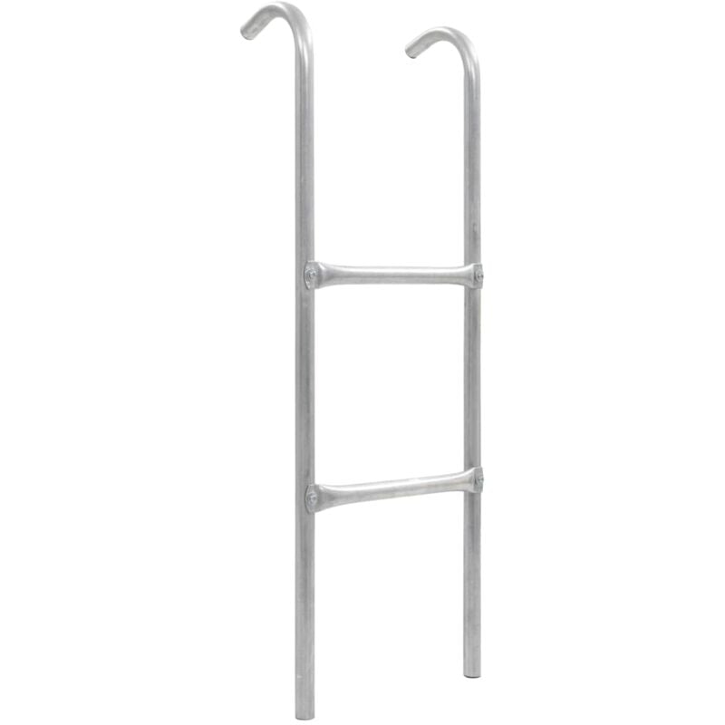 2-Step Trampoline Ladder Steel Silver 102.6 cm vidaXL