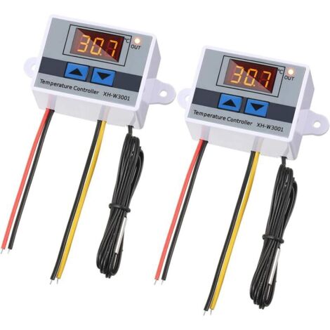 2 STK AC 110 V-220 V Thermostatschalter mit Sonde, XH-W3001 digitales LED-Temperaturreglermodul, programmierbarer Heiz-/Kühlthermostat -50 ℃ bis 110 ℃  FLITI