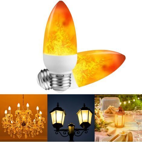 【2 Stk.】E27 LED Kerzenflammenlampe Stimmungslicht Dekorative Glühbirne