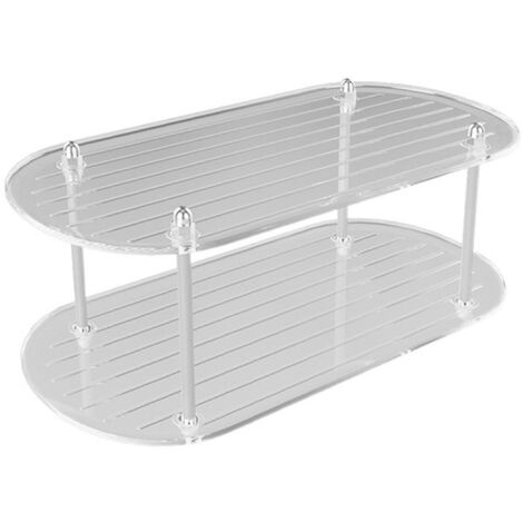 2-stöckiger Kosmetik-Organizer fürs Badezimmer, vielseitige Aufbewahrungsmöglichkeit für Kosmetikartikel, 15 x 30 x 20 cm