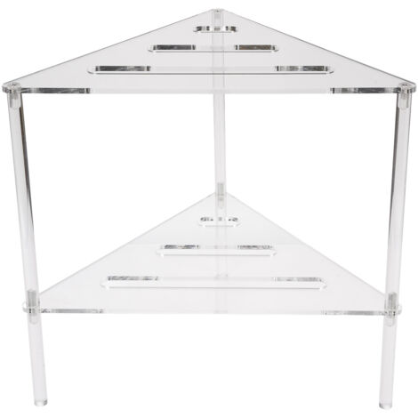 2-stöckiges Eckduschregal aus Acryl, Hohlboden-Organizer mit Halterung, für Badezimmer, Schlafzimmer und Küche