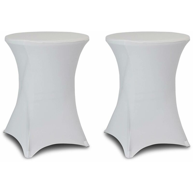 Sweeek - Pair Of Protective Covers For Event Tables, Gala, White, 80x80x110 Cm