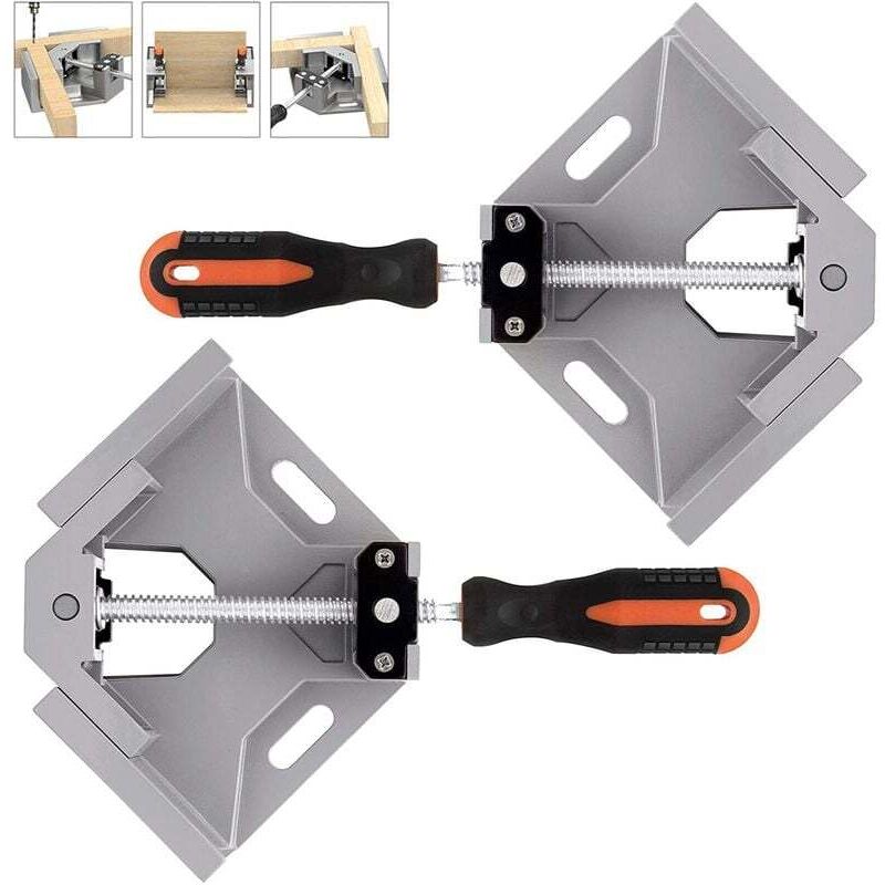 Image of 2 Stück 90 Grad rechtwinklige Schweißklemme, ideal für die Holzbearbeitung mit Maßband (Silber)