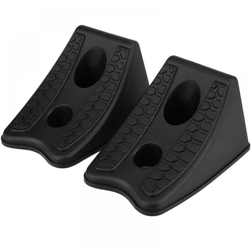 Image of 2 pezzi di blocco di allineamento per pneumatici auto, ferma ruota in plastica antiscivolo per auto