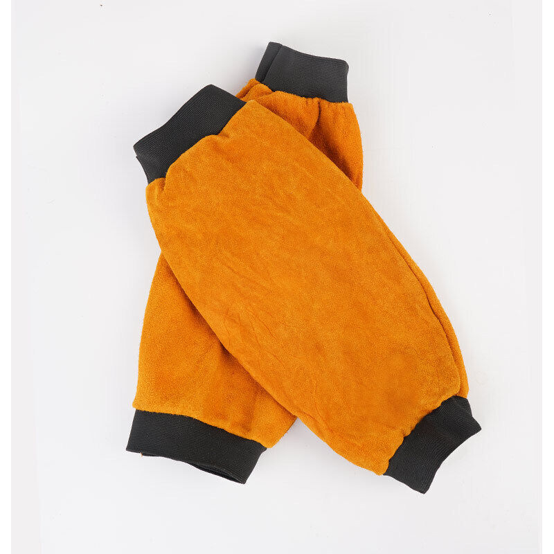 Image of 2 stück Gartenarbeit Schweißen Langarm Leder Splash-Proof Anti-Ausbuchtung Wärme Schutz Hülse