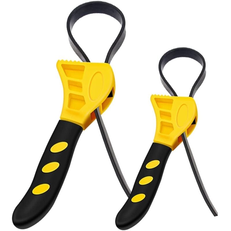 Image of 2 Stück Gummiband Verstellbarer Schraubenschlüssel Ölfilter Silikongürtel für Mechaniker Klempner