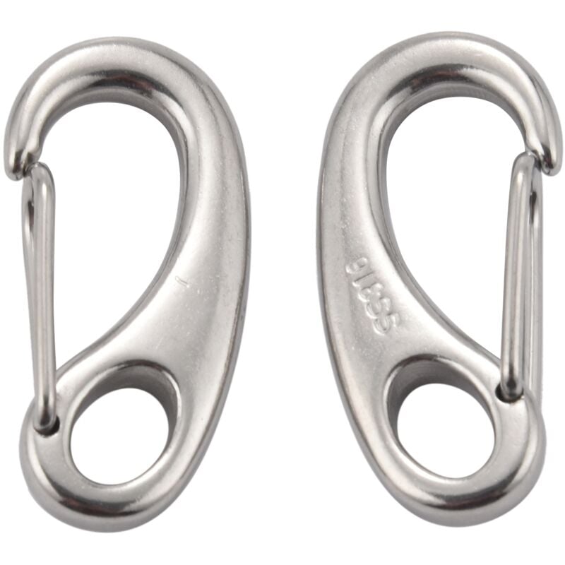 Image of 2 StüCke Boot Marine Edelstahl Ei Form Karabiner Haken Clips Quick Carabiner AußEn Schnalle