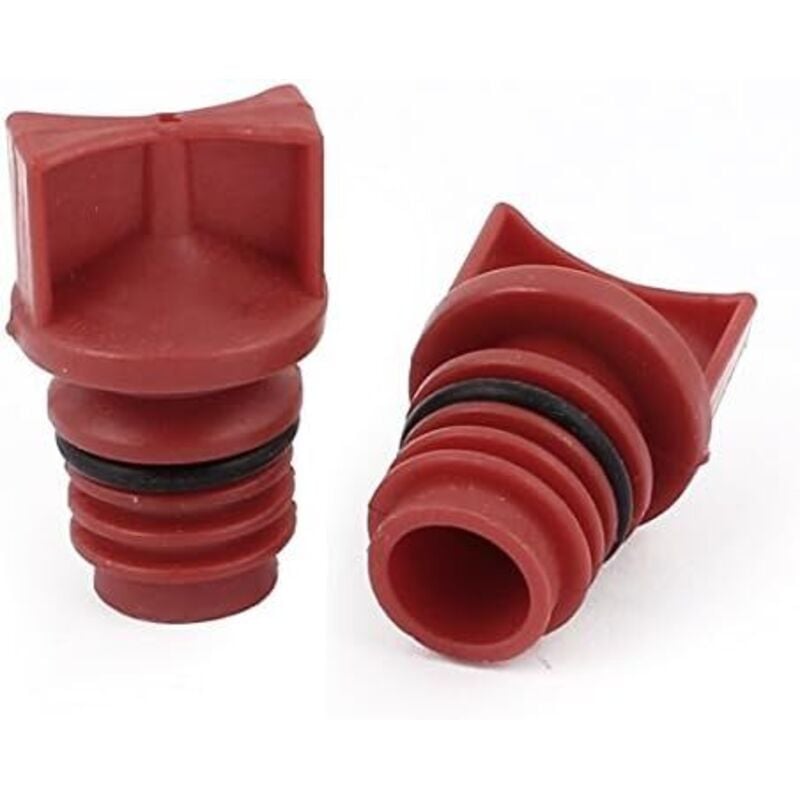 Image of 2 stücke Öl Kappe Luft Kompressor Kunststoff Shell 18mm Außengewinde Dia Rot