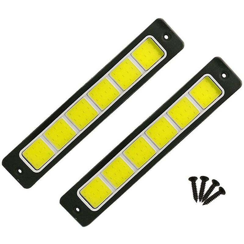 Image of 2 stücke Super Led Tagfahrlicht Auto Fahren Nebel Lampe Wasserdicht Flexible Drl Cob 190x35mm 12 v