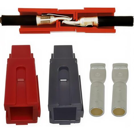 2 Stück (1 Schwarz + 1 Rot) 120 Ampere + 2 versilberte Kupferkontakte für Anderson Powerpole Schnellkupplungs-Stromanschlussklemmen