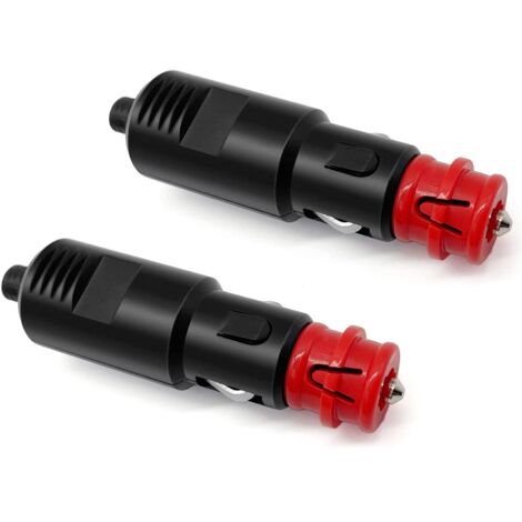 2 Stück 12 V/24 V Zigarettenanzünder-Buchse, Universalstecker mit 8 A Sicherung, Zigarettenanzünder-Stecker, Stecker für Auto, LKW, Boot, Motorrad