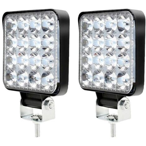 2 Stück 12 V 48 W 6500 K LED-Arbeitsscheinwerfer, IP 67, wasserdicht, robust, für Traktor, LKW, Motorrad, Boot, SUV