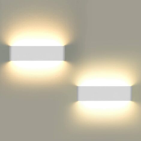 2 Stück 12 W LED-Wandleuchten für den Innenbereich, modern, für Laden, Wohnzimmer, Balkon, Treppe, Veranda, warmweißes Licht
