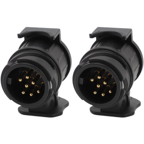 2 Stück 12V 13 auf 7 Pin Anhängeradapter Anhängerstecker Adapter Konverter Verkabelungsadapter, Kupfer + Nylon Adapter Form: Rund, Merkmal.