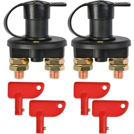 2 Stück 12V/24V Kfz-Batterietrennschalter, Trennschalter mit abnehmbarem Schlüsselschalter / Auto LKW /