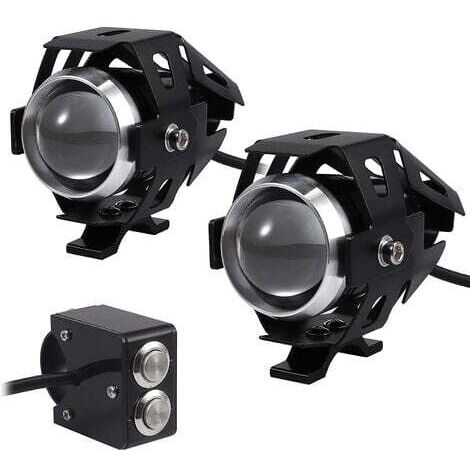 2 Stück 15 W Motorradscheinwerfer, zusätzliche LED-Leuchten, Motorrad-Frontscheinwerfer, Anti-Beschlag-Projektor, Spot, LED-Motorrad, 3000 LM U5, wasserdicht, 12 – 24 V, für Motorrad, Quad, Roller – m