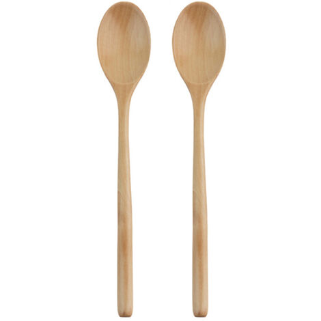 2 Stück, 23,5 cm, ovaler Holzlöffel, zum Kochen und Backen verwendet, um den normalen Gebrauch zu gewährleisten und unzerstörbar zu sein