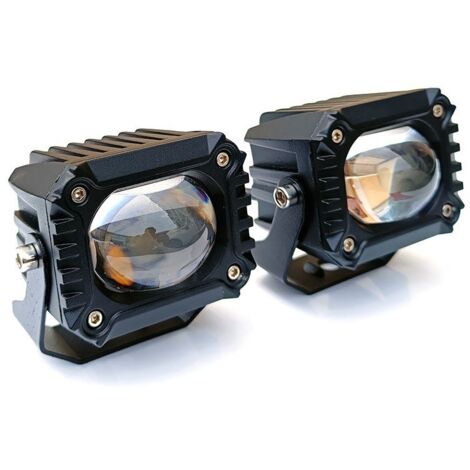 2 Stück 2,8-Zoll-LED-Würfelscheinwerfer, zweifarbig, 4 Modi, weiß/gelb, Offroad-Fahrscheinwerfer, Nebelscheinwerfer, 8D-LED-Arbeitsscheinwerfer, 12 V/24 V