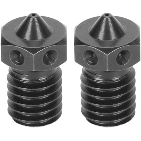 2 Stück 3D-Drucker-Extruderdüse aus gehärtetem Stahl, 0,4 mm Blende, hochtemperaturbeständige 3D-Druckerdüse für V6
